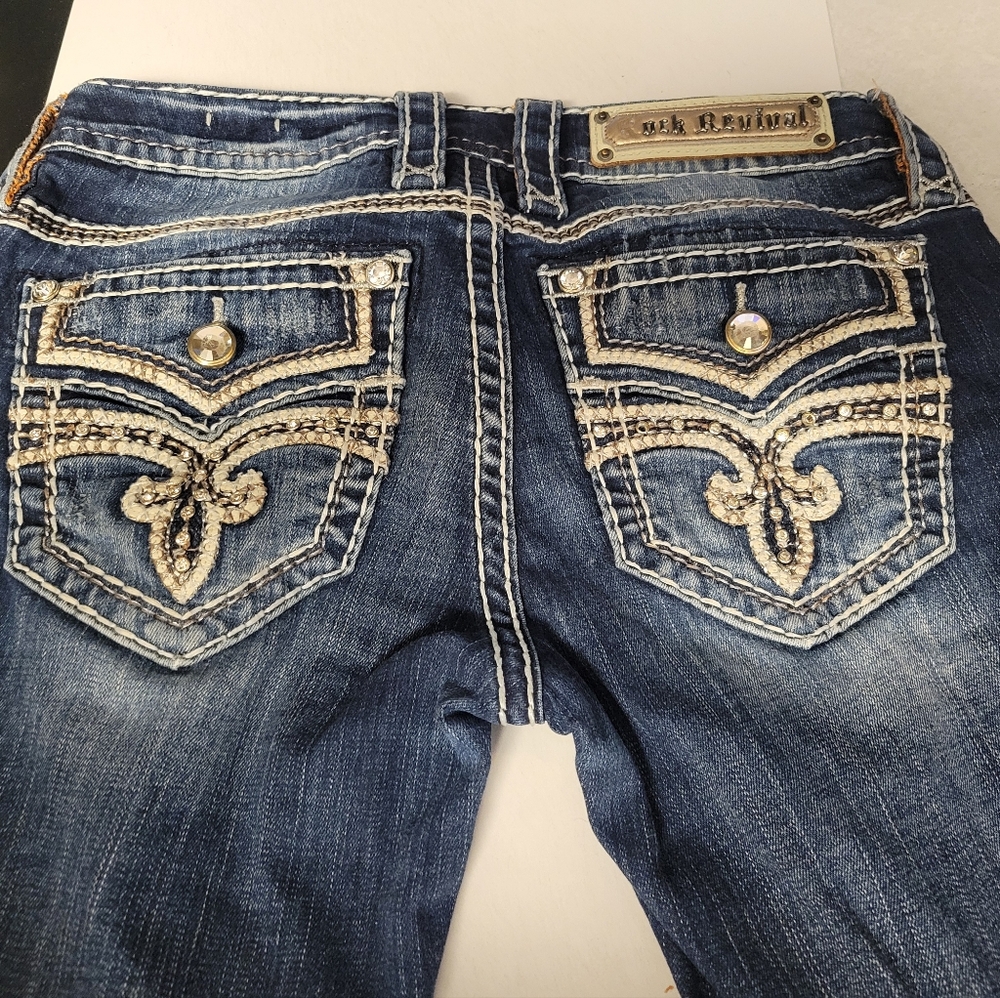 Rock Revival Blue Skinny Jeans with Embroidered Pocket